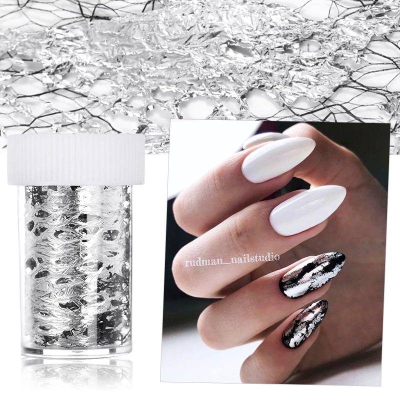 Foil flakes nail art