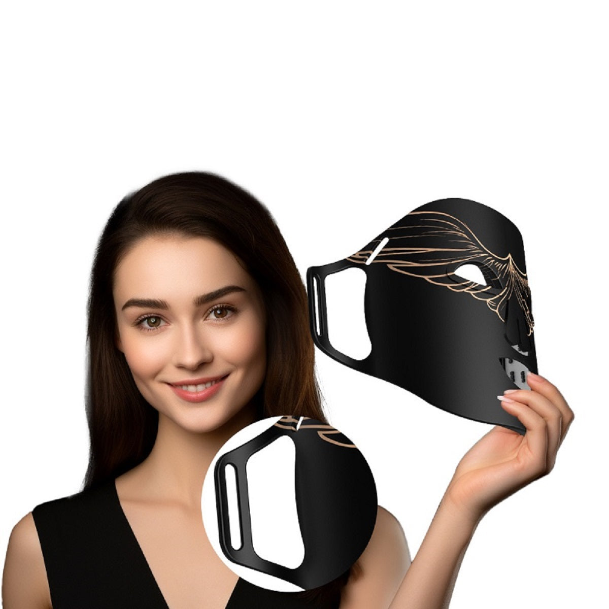 Flexible Silicone LED Facial Mask with Adjustable Levels