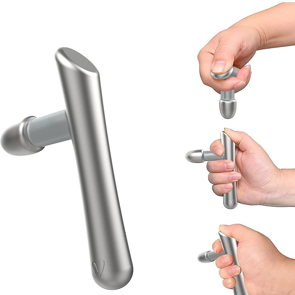 Stainless Steel Trigger Point Massage Tool with Silicone Grip