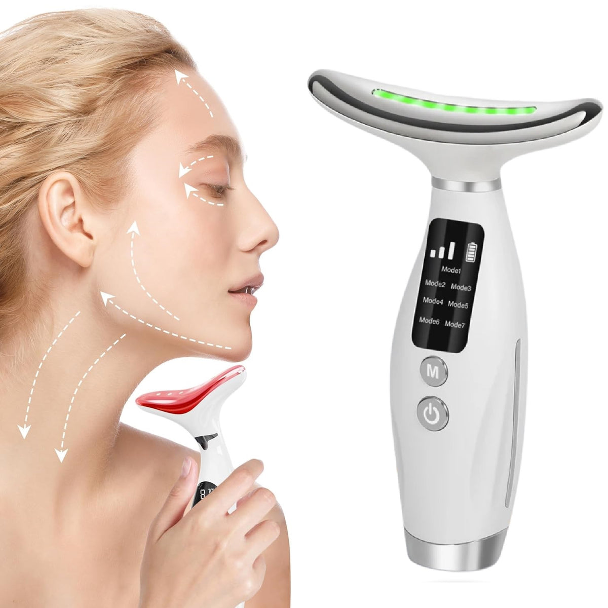 Rechargeable Facial Massage Wand with Warmth and LED Light