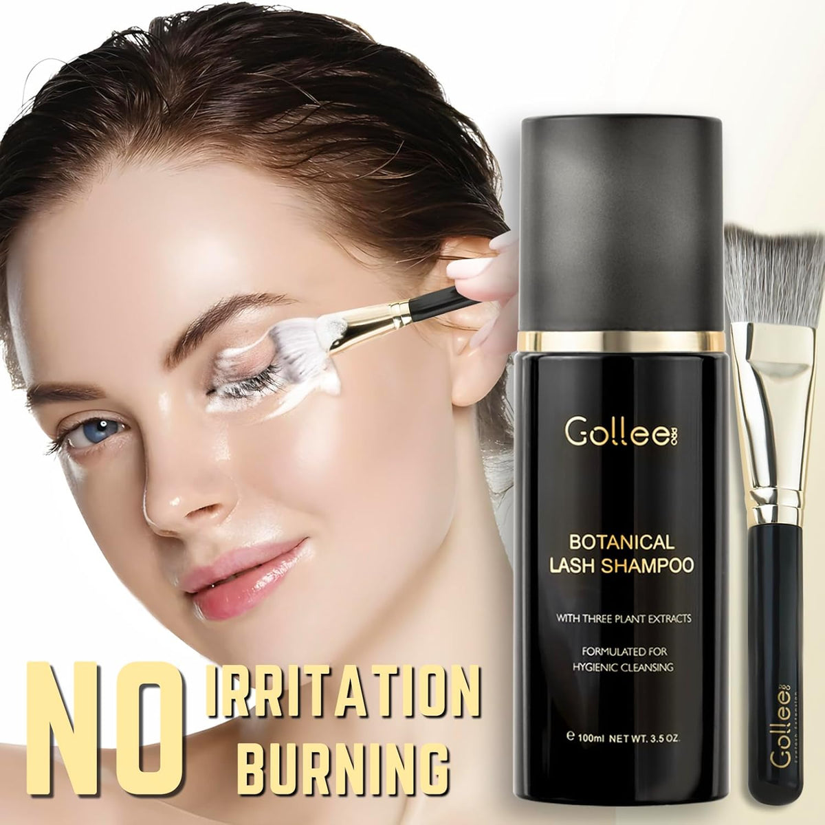 Eyelash Extension Cleansing Foam Kit With Brush
