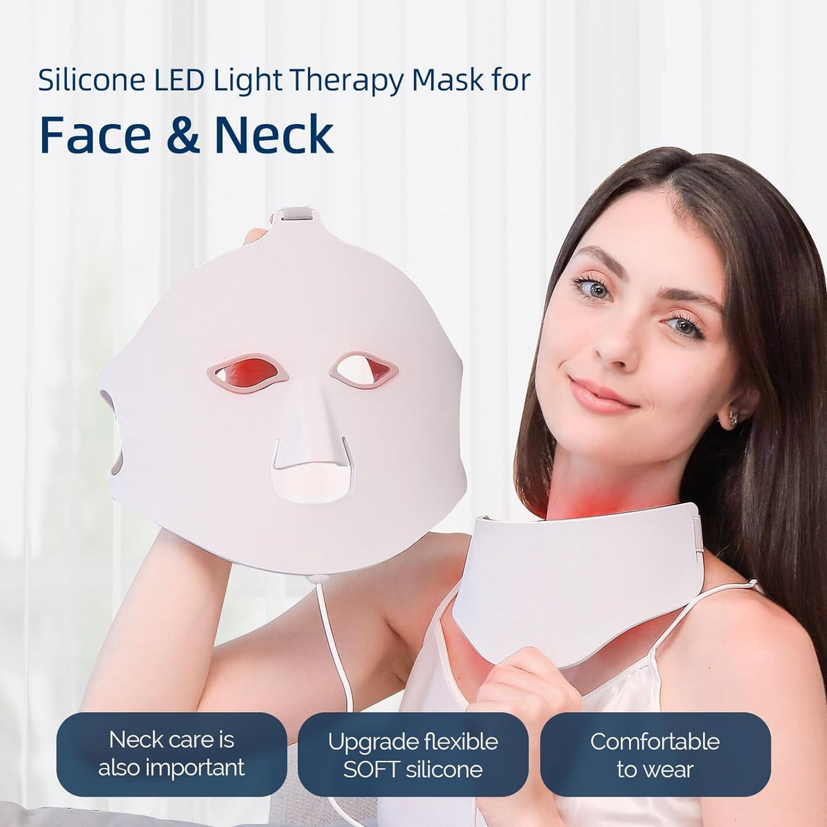 LED Facial Beauty Mask Cordless Full-Face Light Device