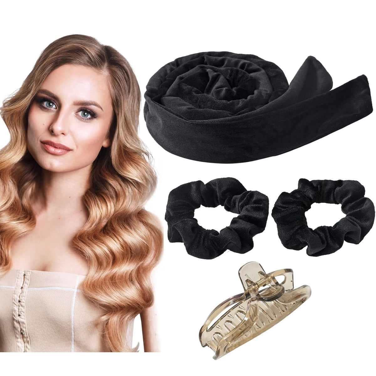 Heatless Curling Rod Headband Set for Overnight Silk Curls