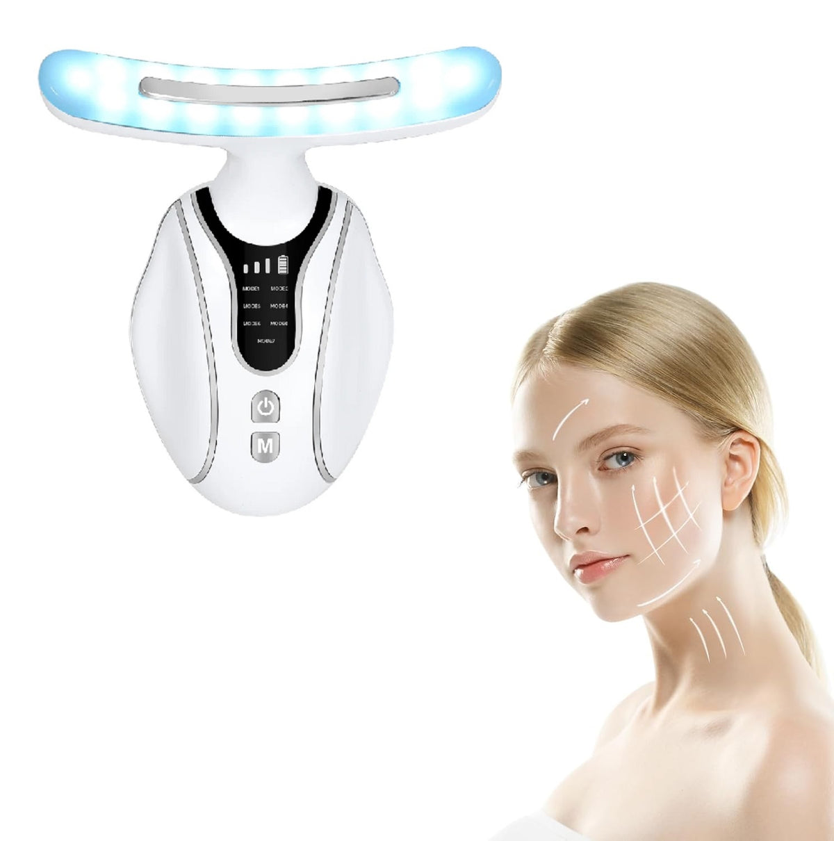Rechargeable Facial and Neck Massage Wand with Ultrasound