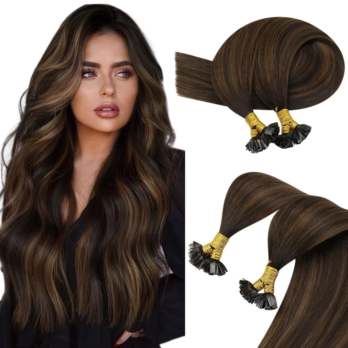 Natural Straight Keratin Human Hair Extensions