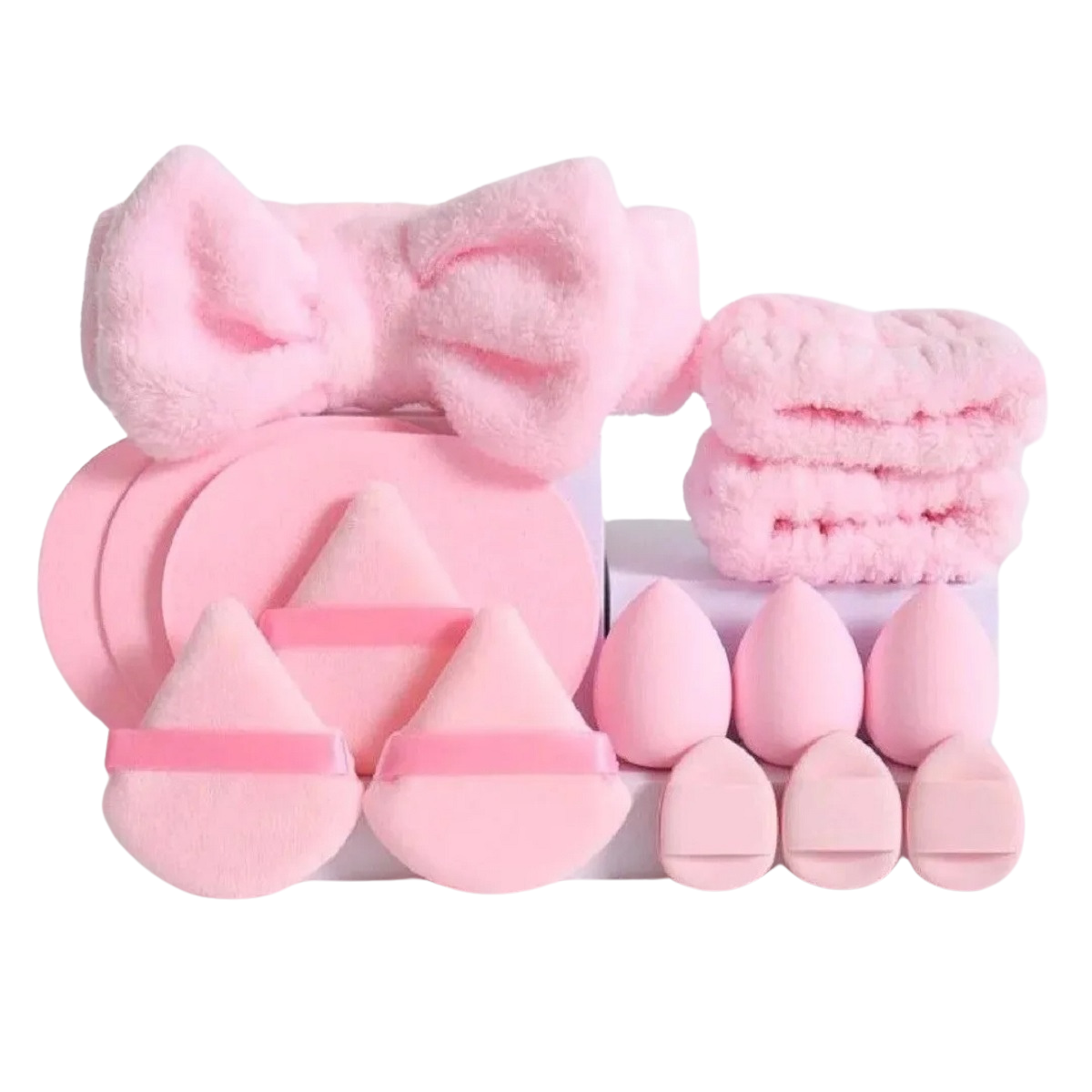 14 Pcs Headband Wristband Reusable Makeup Puff Soft Sponge Set