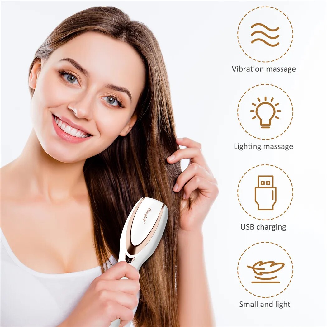 Cordless Vibrating Scalp Massage Comb, Rechargeable