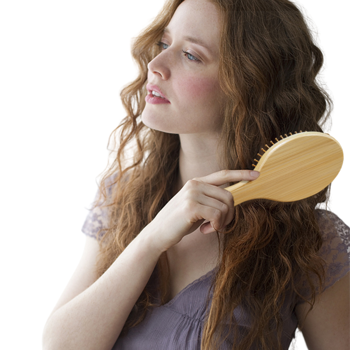 Natural Bamboo Hair Brush and Comb Set