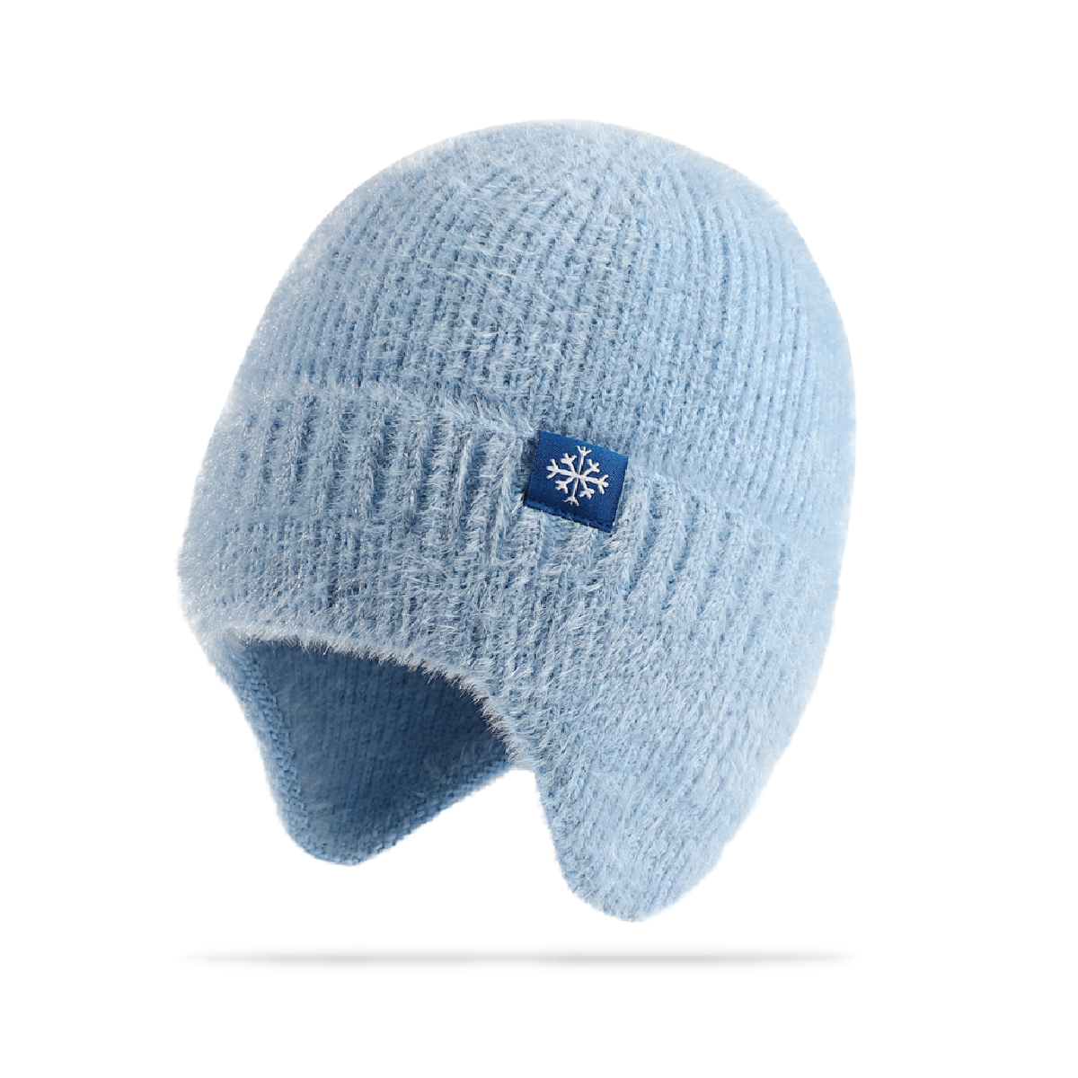 Faux Fur Knitted Beanie Hat with Earflaps
