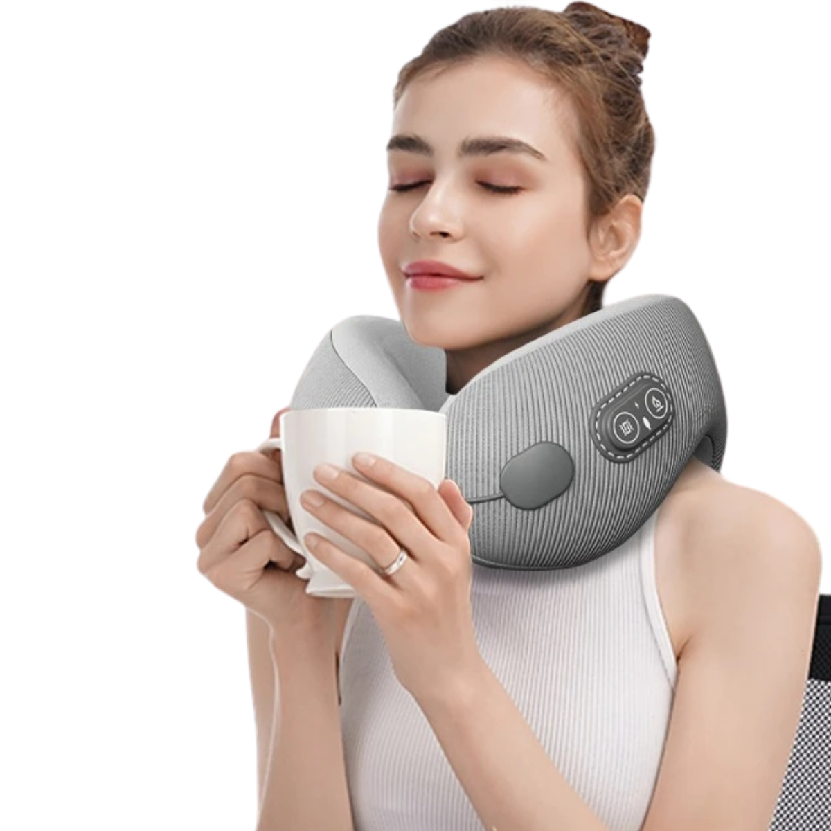 Heated Massage Travel Neck Pillow, Cordless