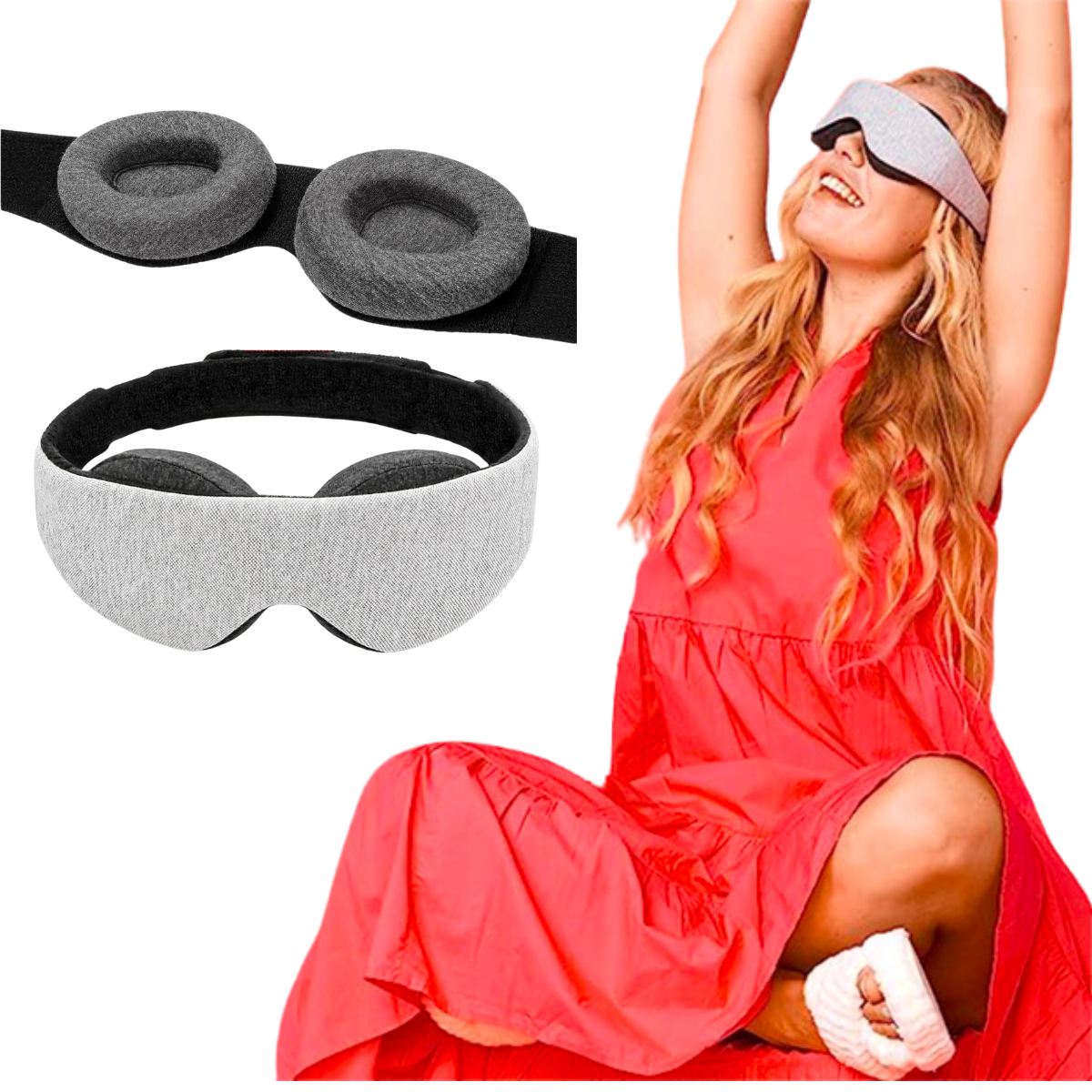 3D Contoured Blackout Eye Sleep Mask with Zero Pressure