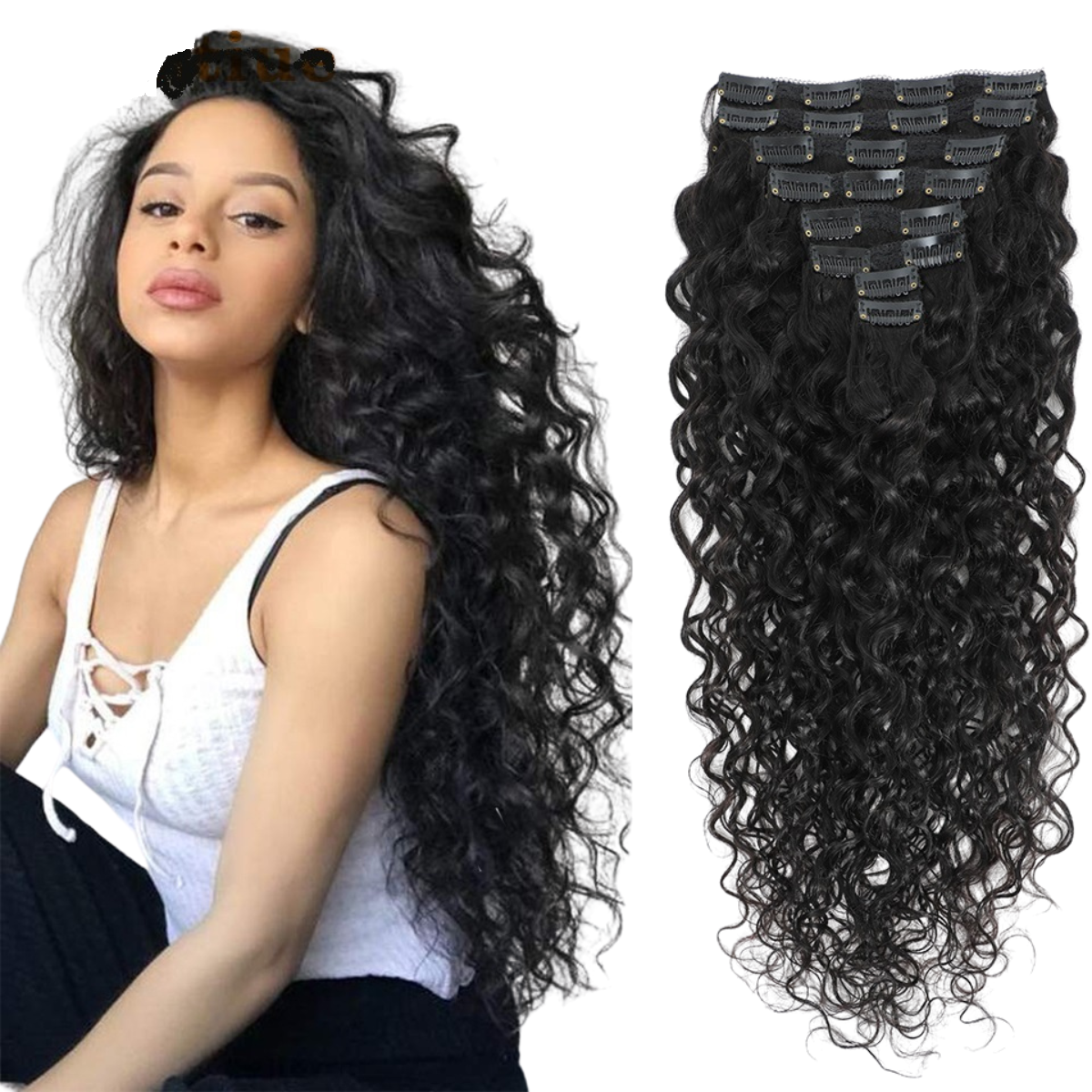 Water Wave Clip-In Hair Extensions for Added Volume