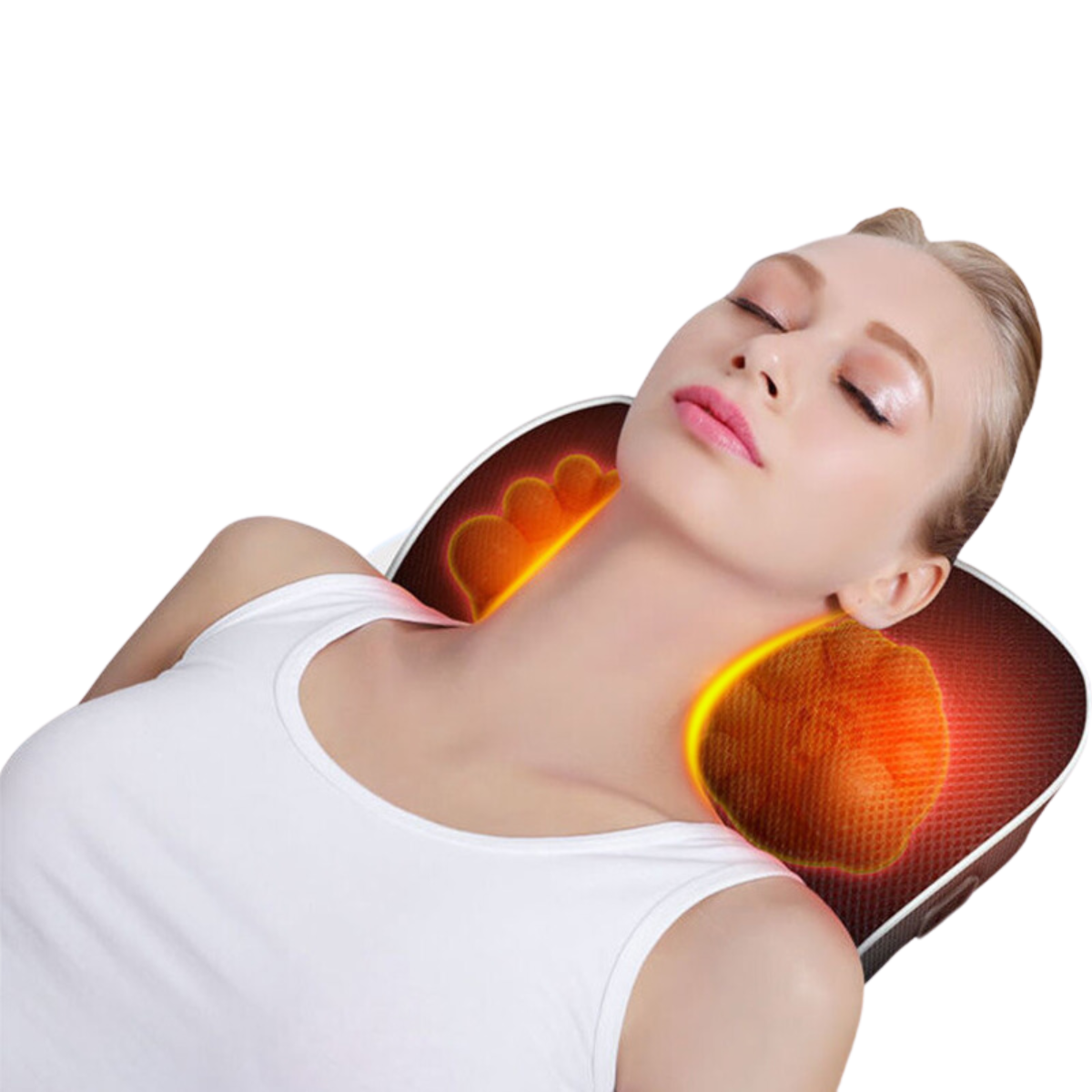 Heated Shiatsu Back and Neck Massage Pillow with Air Cushion