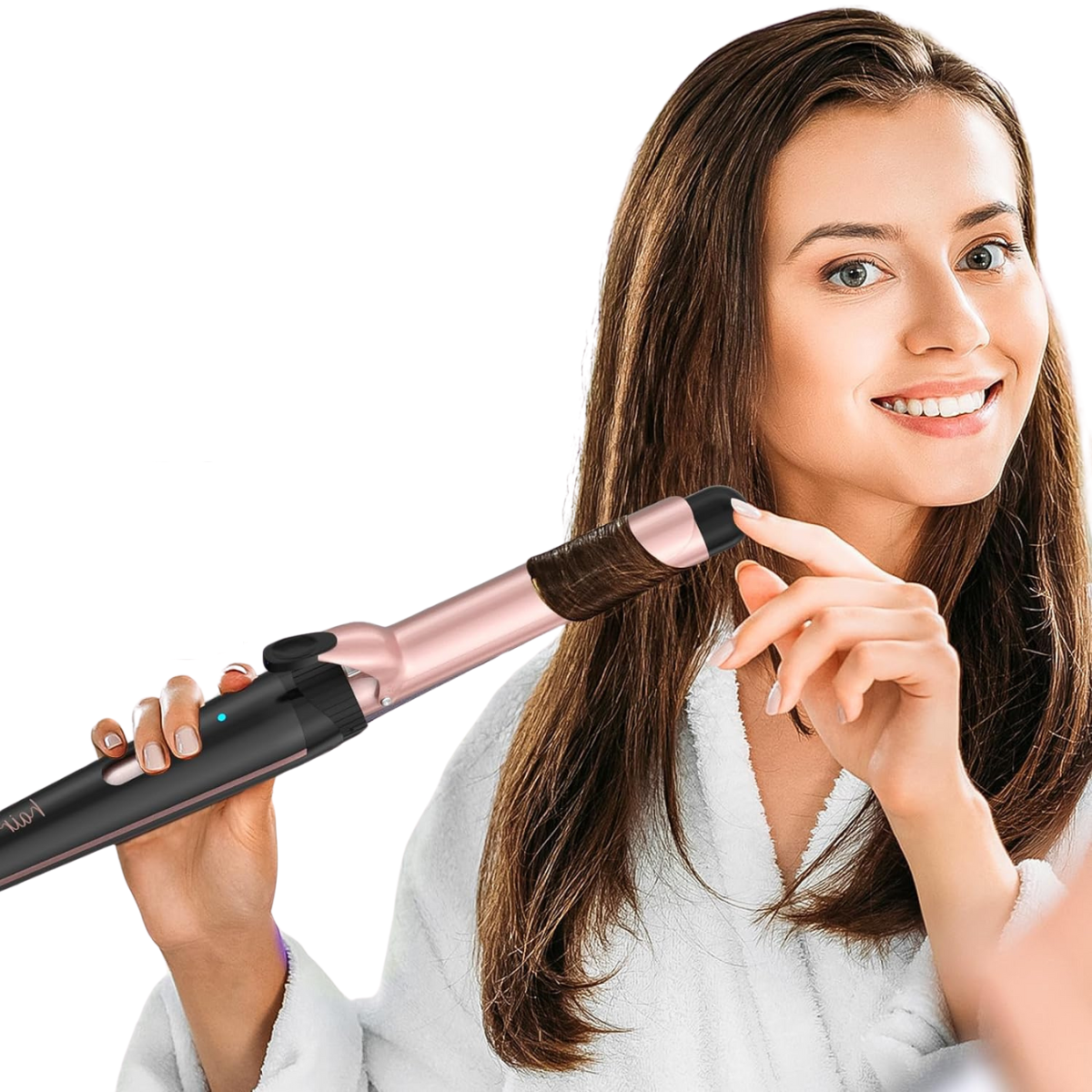 5-in-1 Curling Wand Set with 3-Barrel Hair Crimper
