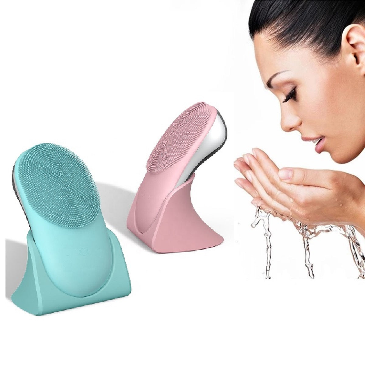 Silicone Facial Cleansing Brush with Heat and Vibration
