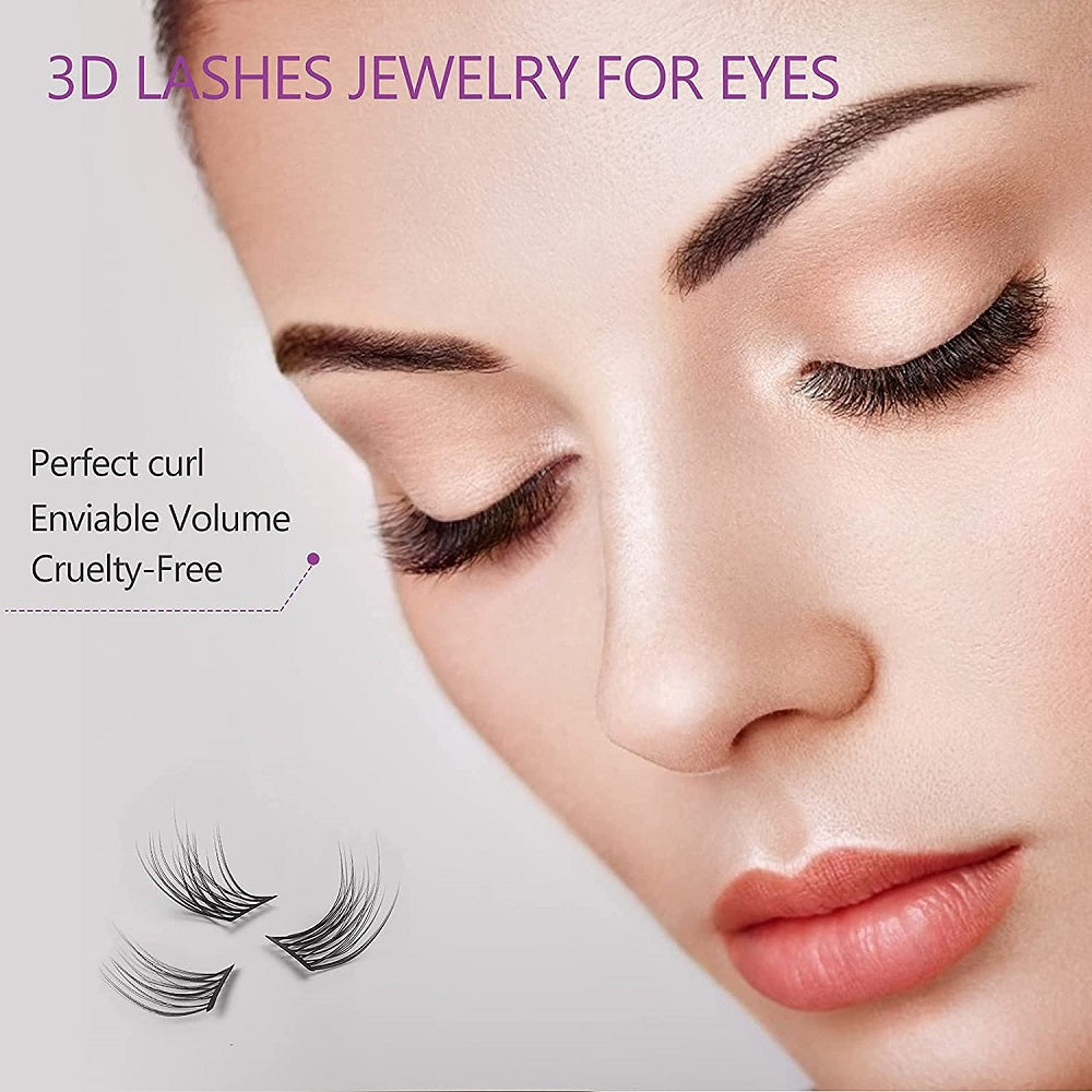 DIY Eyelash Extension Kit with Ultra-Thin Cluster Lashes