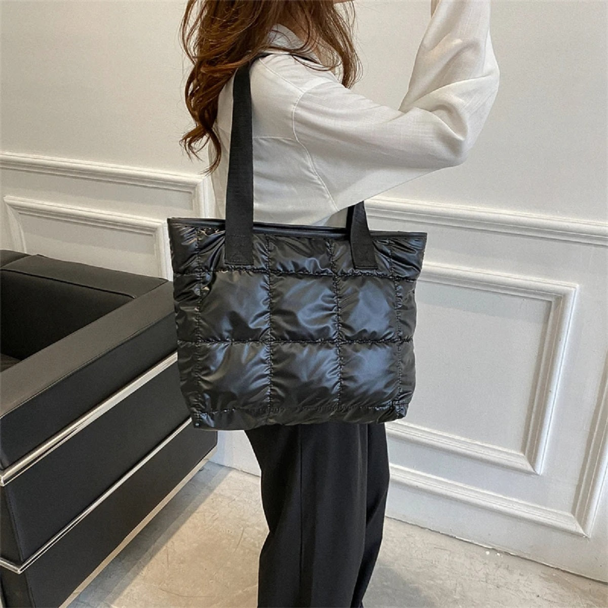 Stylish Shoulder Puffy Tote Bag