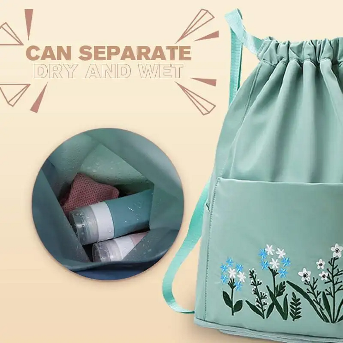 Women's Drawstring Backpack Folding Soft Multi-function Handbag
