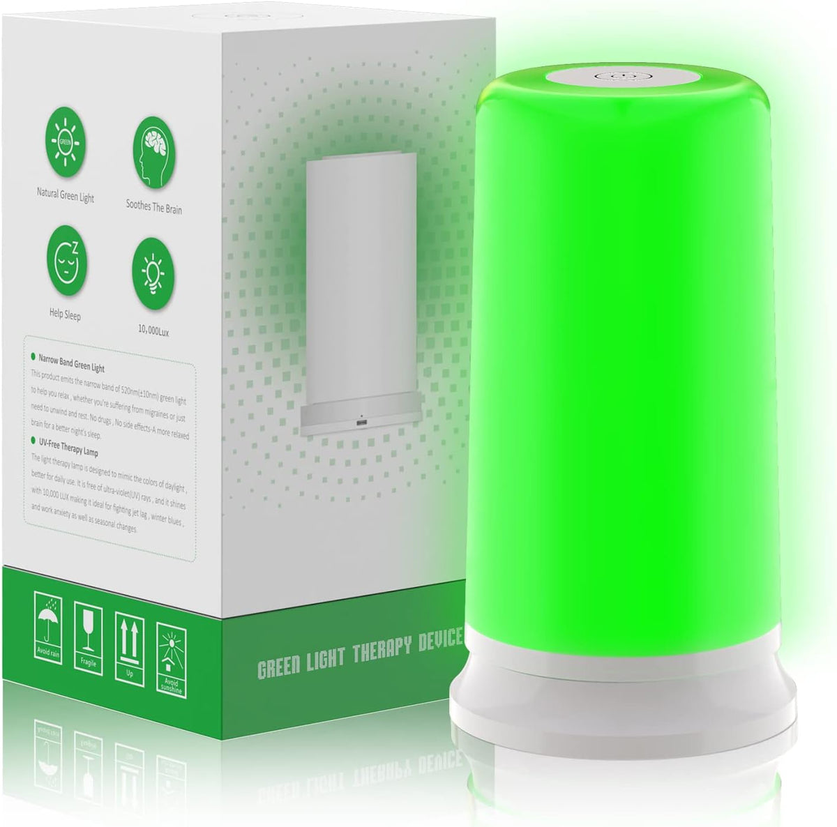 Green Light Lamp with Adjustable Colour Modes