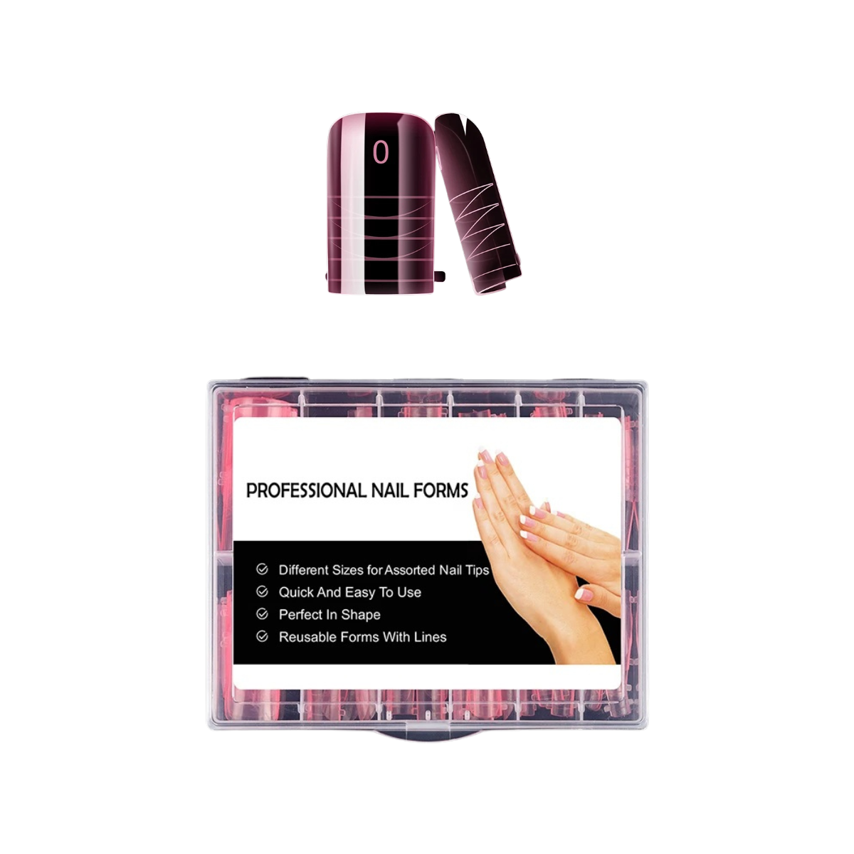120-Piece Toe Nail Dual Forms for Gel Extensions