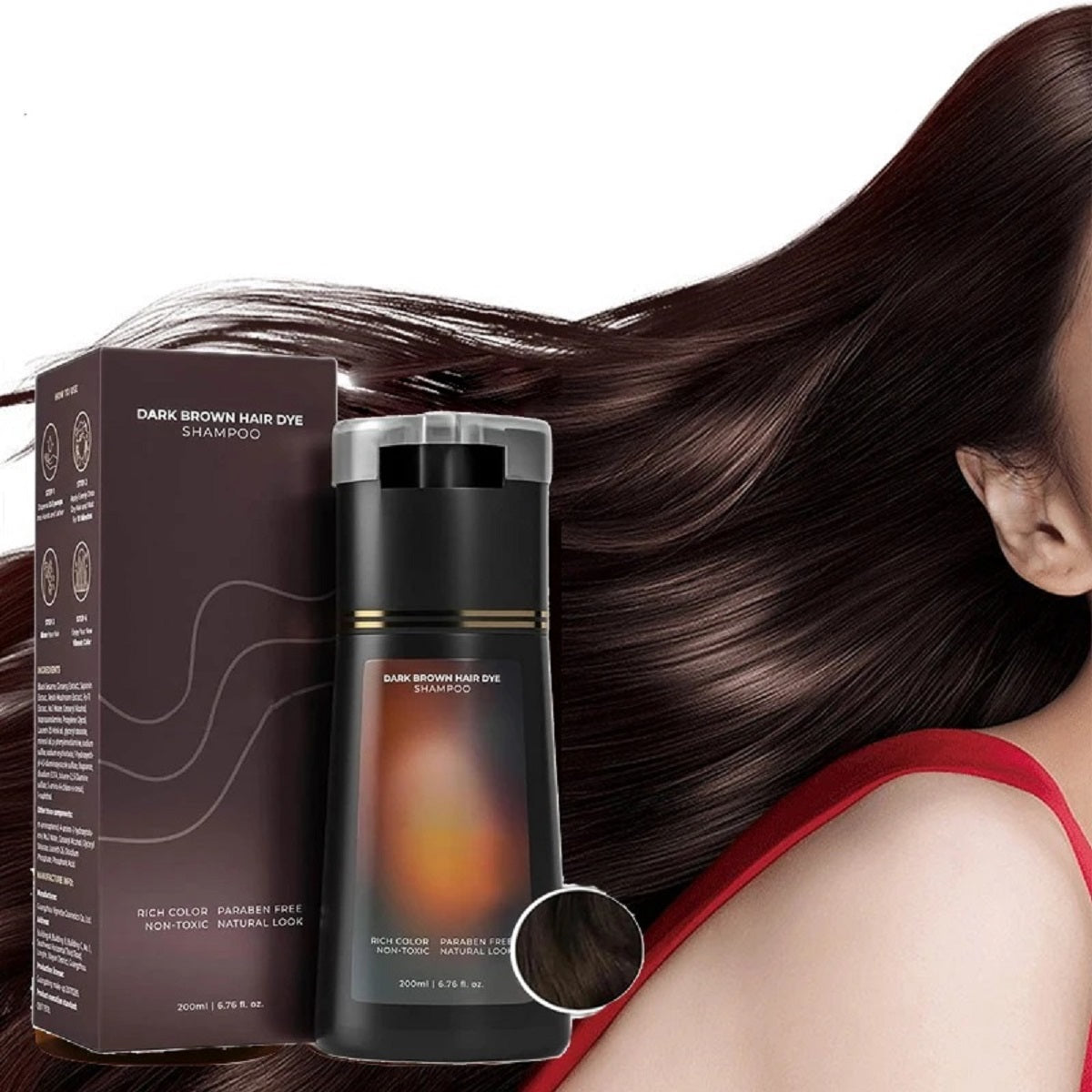 Natural Black Hair Colour Shampoo for Grey Coverage