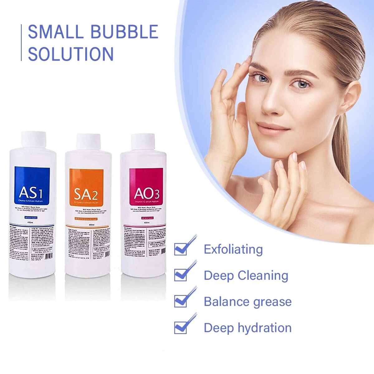 Facial Serum Kit – AS1 SA2 AO3 Aqua Peel Solutions for Hydra Machine