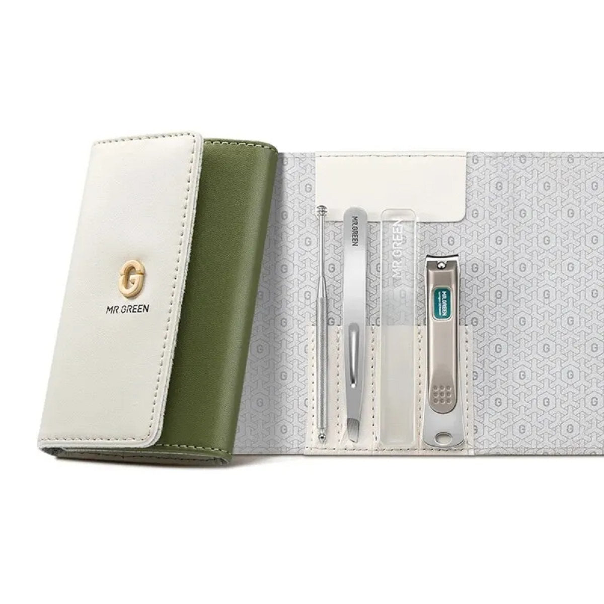 Stainless Steel Manicure Set with Leather Travel Case