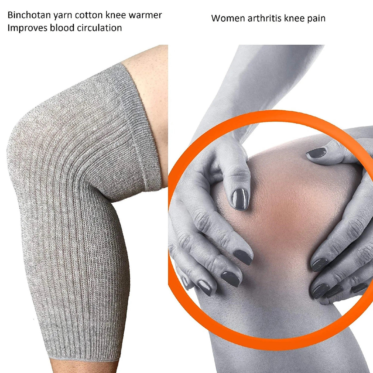 Soft Knit Warming Knee Warmers with Charcoal Yarn