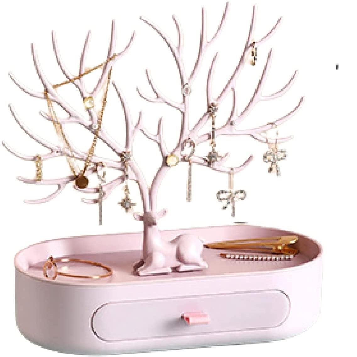 Tree Jewellery Organiser Stand with Storage Drawer