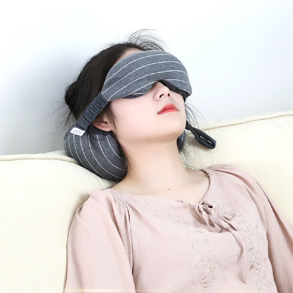 2-in-1 Travel Neck Pillow and Eye Mask Set
