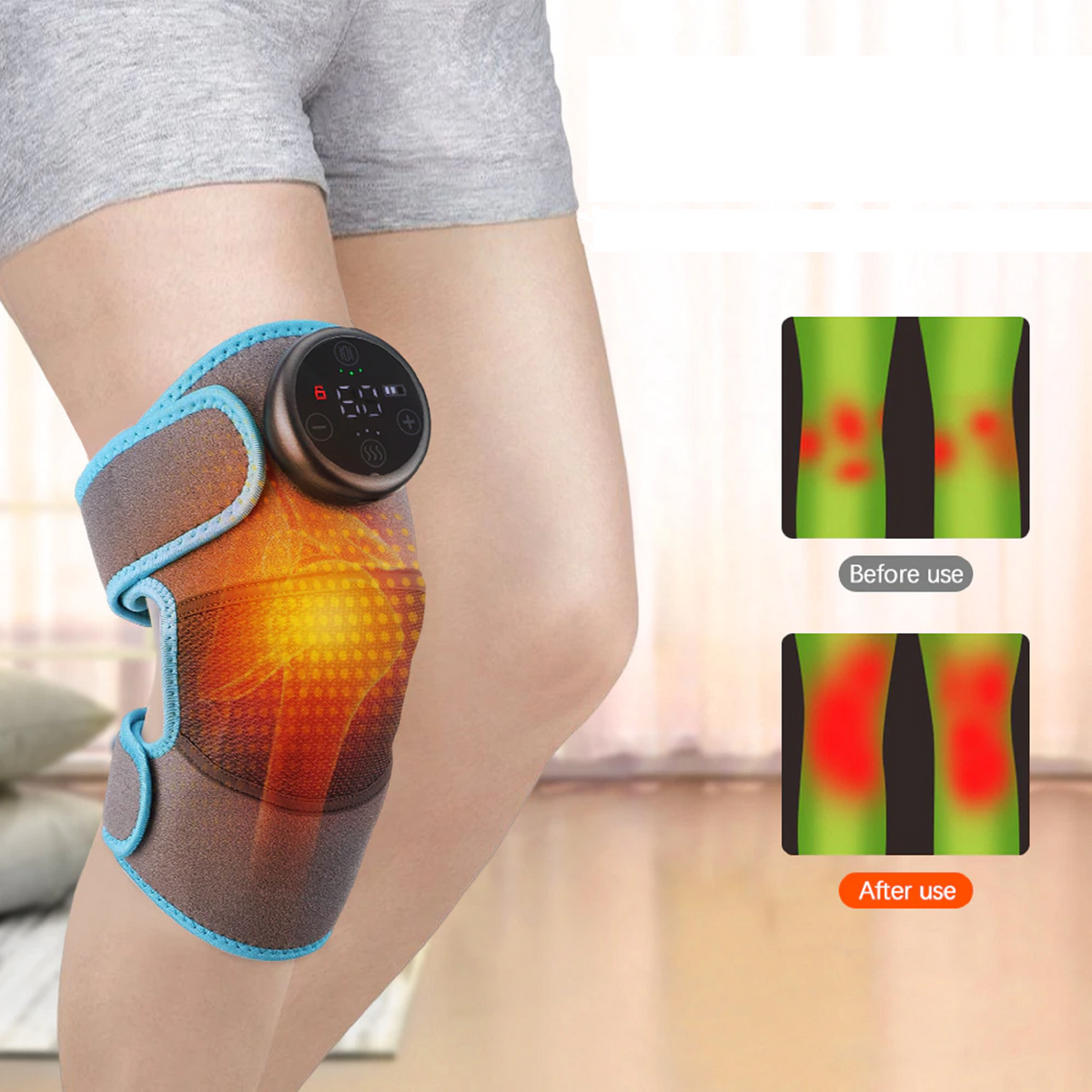 Heated Vibration Massager Wrap for Knee, Shoulder and Elbow