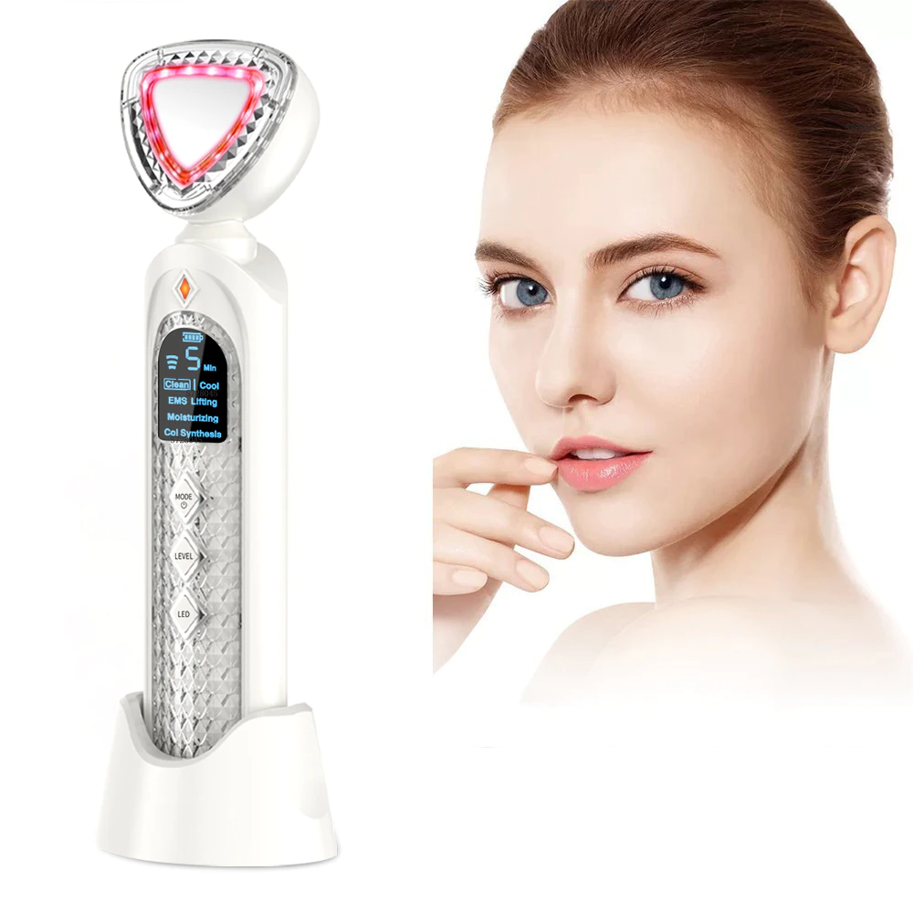 Facial Beauty Device with Warm and Cool Massage Modes