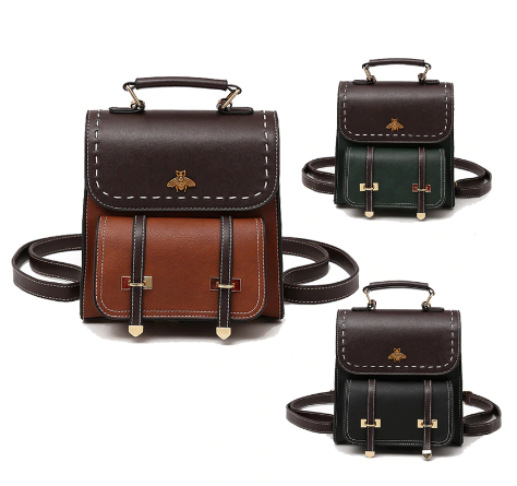Little Bee Faux Leather Mini Backpack