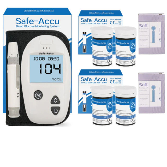 Test strips lancets for diabetic blood sugar monitor glucometer kit