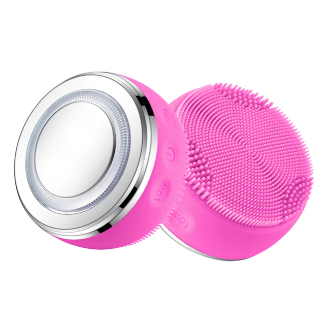 Ultrasonic Silicone Facial Cleansing Brush with Warmth