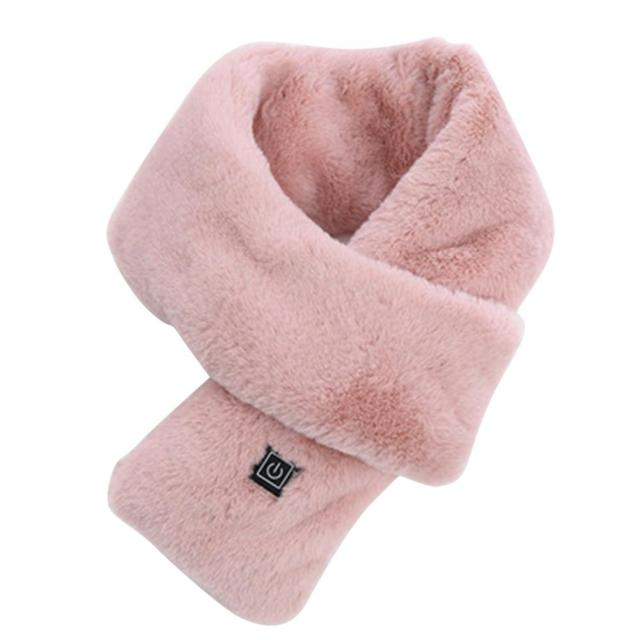 Cordless Heated Faux Fur Scarf with Gentle Vibration