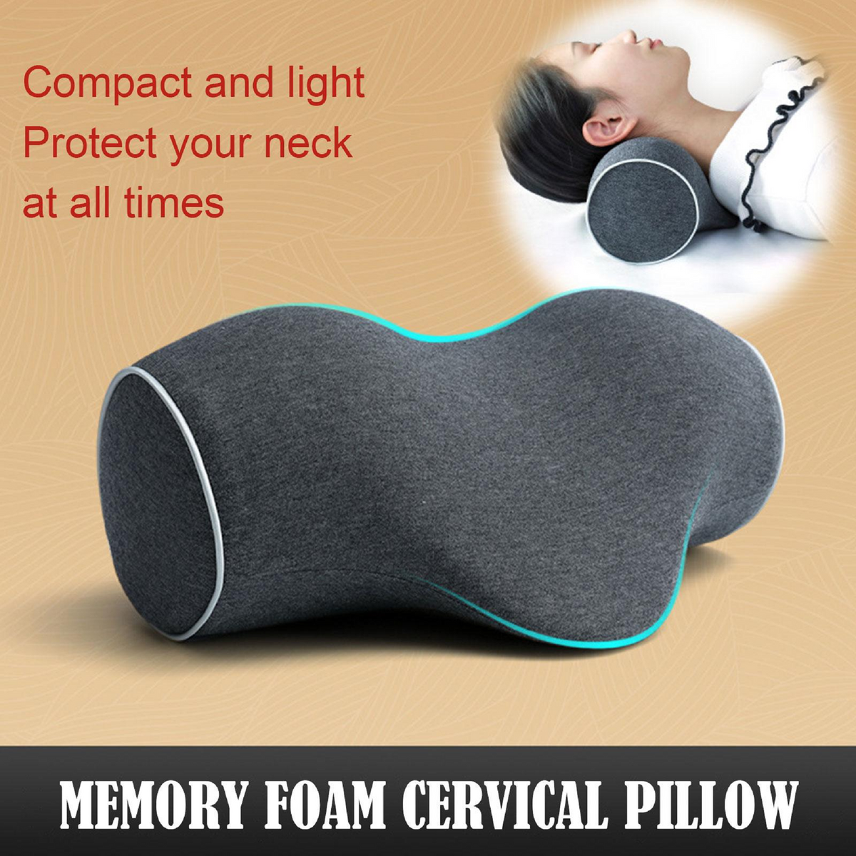 Contoured Memory Foam Neck Support Pillow