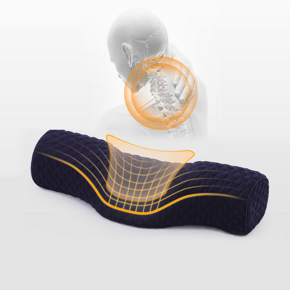 Memory Foam Contour Neck Pillow for Comfortable Sleep