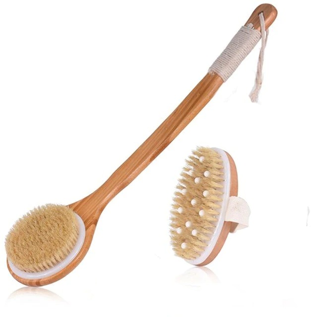 Natural Bristle Wooden Body Brush for Exfoliating