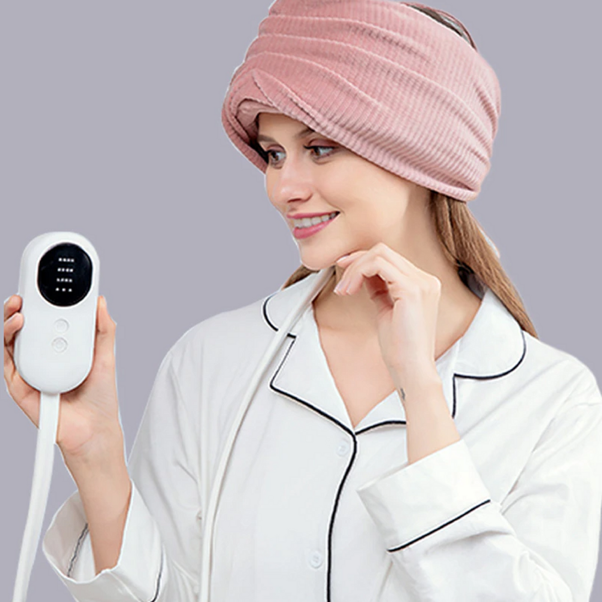 Cordless Heated Air Pressure Head Massager with Vibration