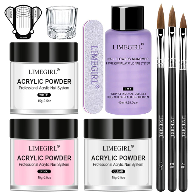 Acrylic Nail Powder and Liquid Monomer Manicure Set