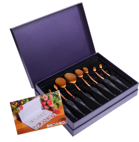 New oval makeup brush set