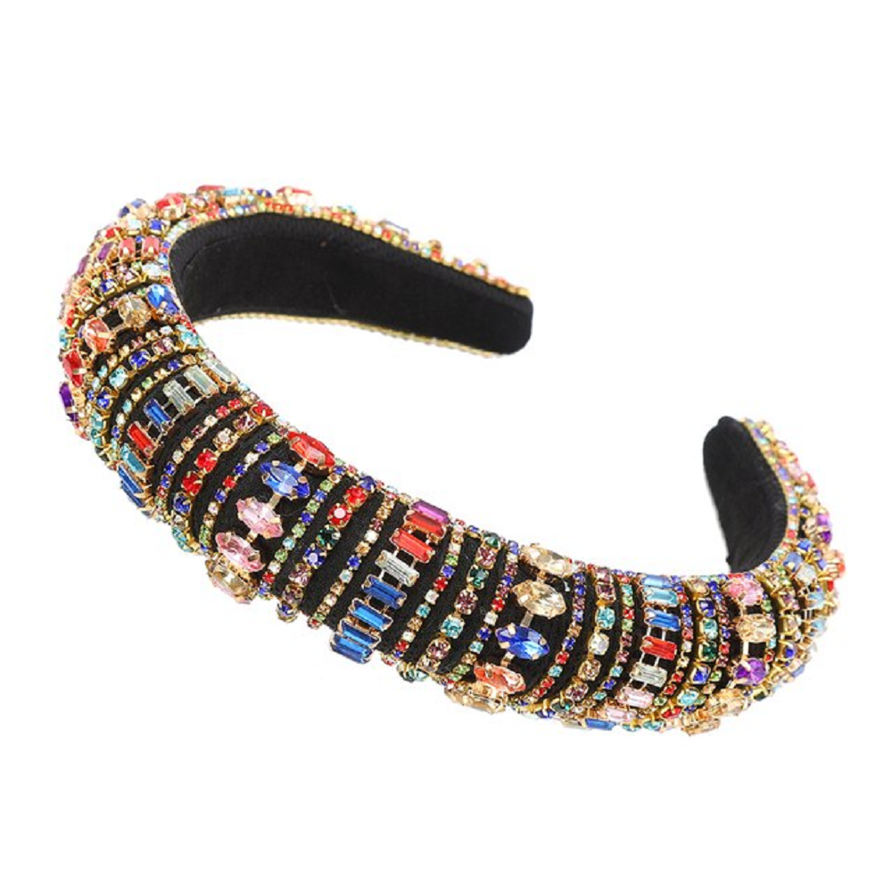Sparkly padded colourful rhinestones headbands