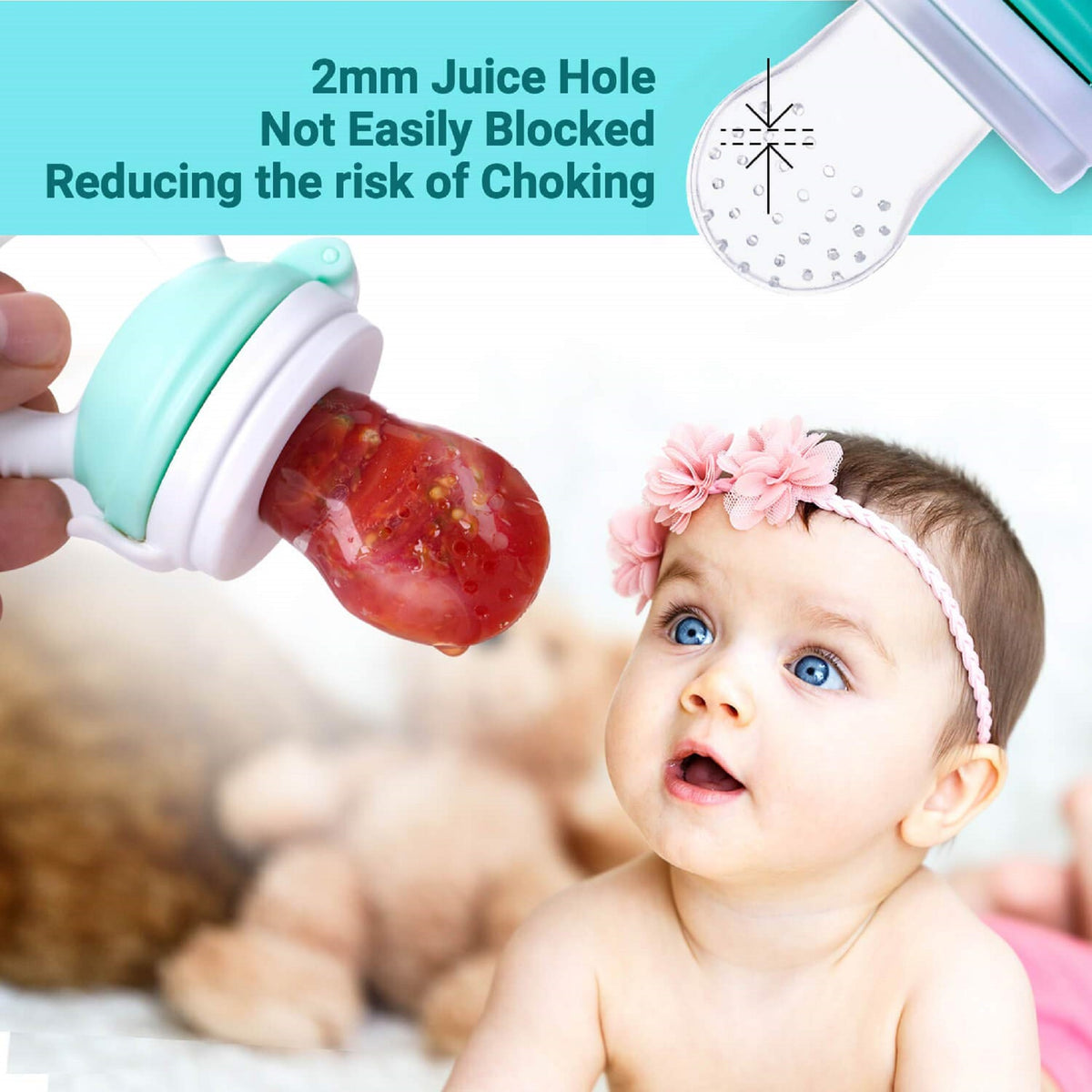 Silicone Baby Fruit Feeder Pacifier with Extra Nipples