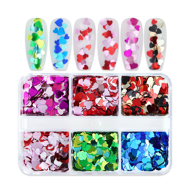 Nail Art Glitter Sequins Set for Manicures and Body Shimmer