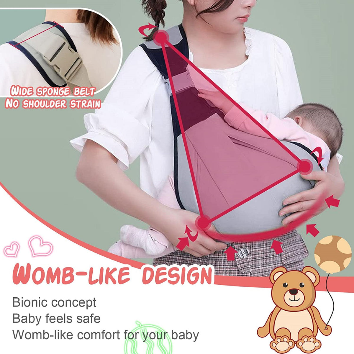 Adjustable Baby Carrier Wrap Breathable Soft Sling