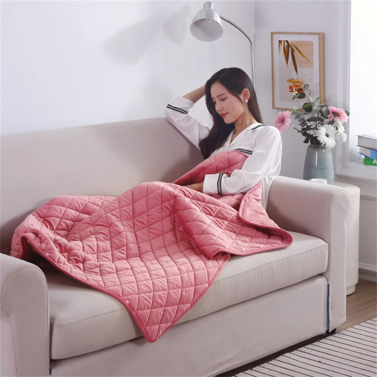 Electric Heated Throw Blanket with Three Warmth Levels