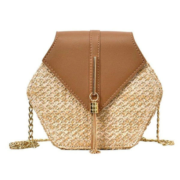 Rattan Handmade Woven Bohemian Shoulder HandBag