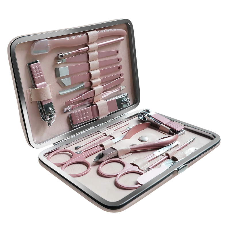 18-Piece Stainless Steel Manicure and Pedicure Set with Case