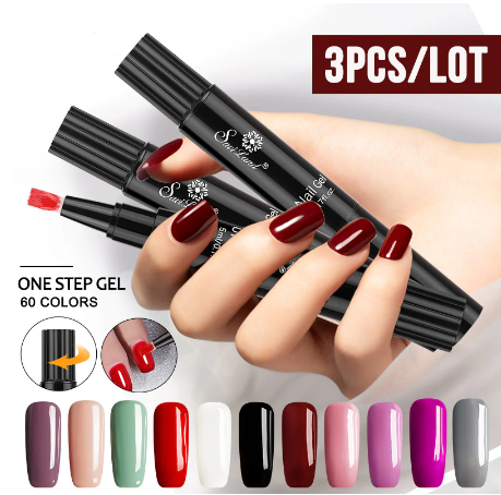 3-in-1 Gel Nail Polish Pen - No Base or Top Coat Needed